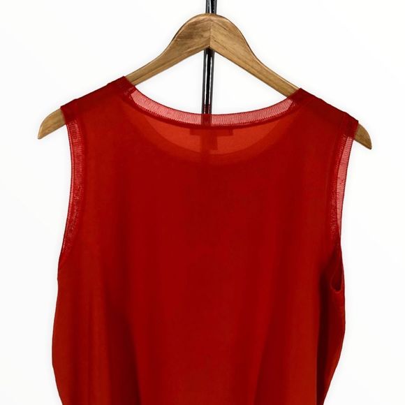 BOSS Hugo Boss Istora Fine Stretch Silk Shell Top in Dark Marigold Orange sz 10 - Picture 6 of 14